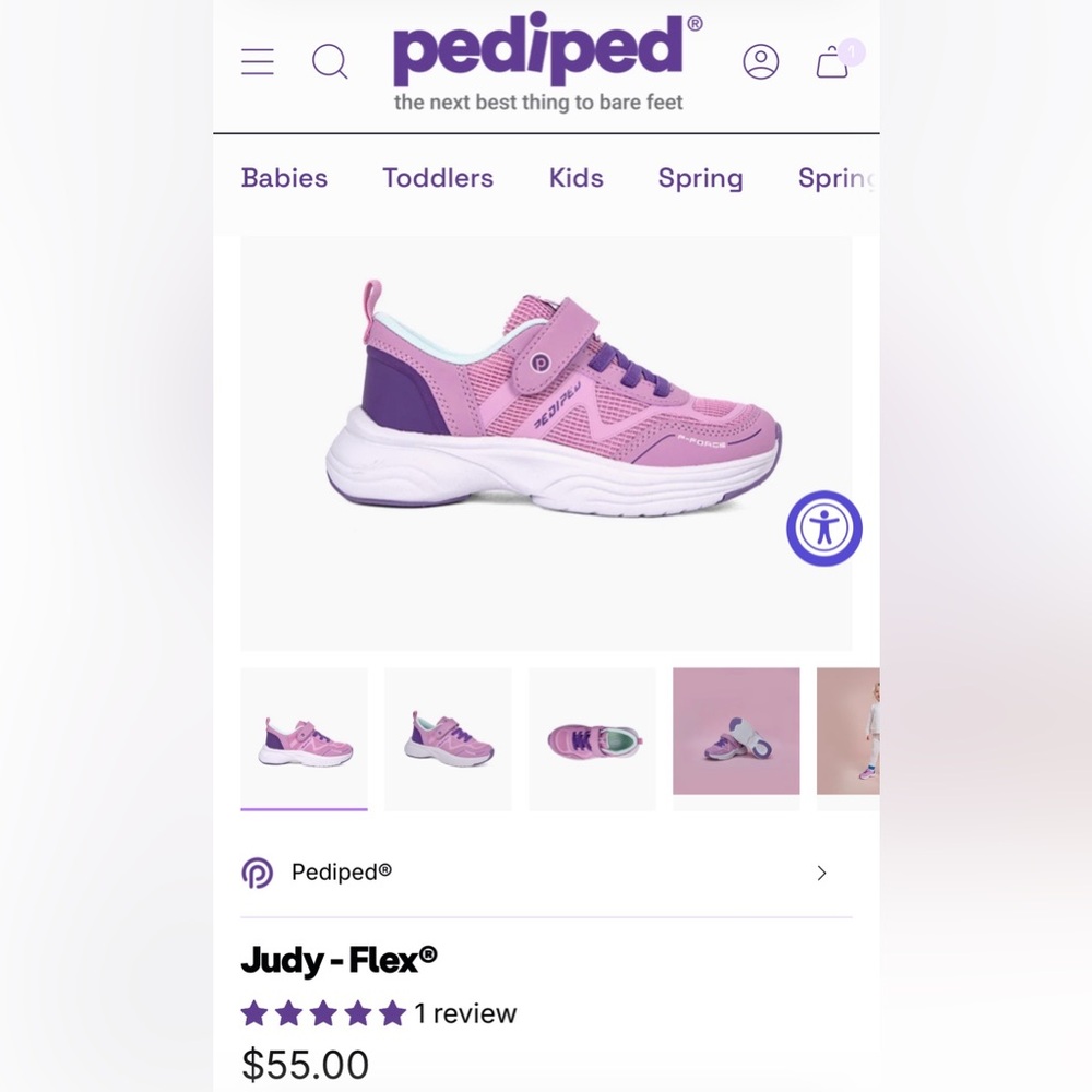 Pediped pink Judy Flex Velcro sneakers girl size 31 or size 13-13.5